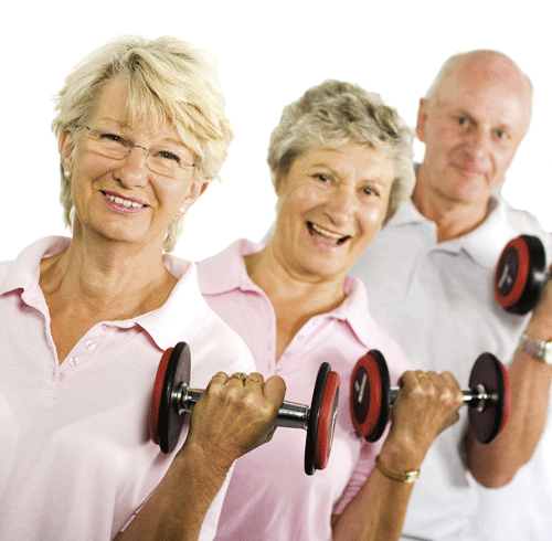 Older people working out