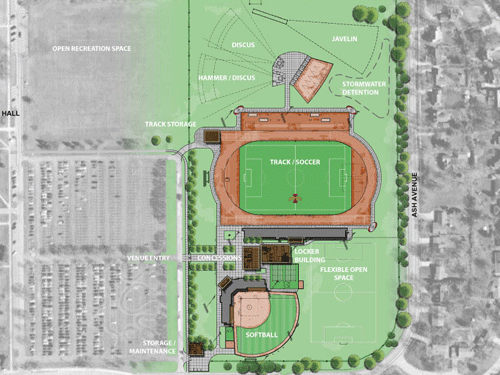 The new complex will accommodate soccer and athletics