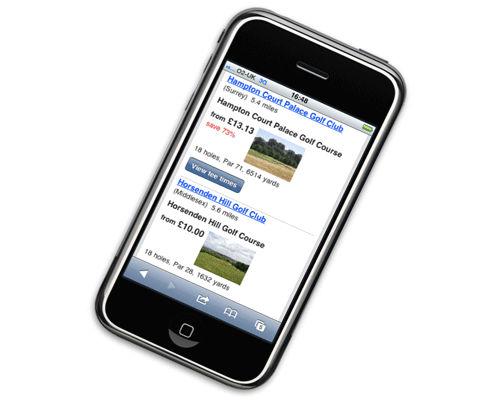 Tee-time booking by mobile phone