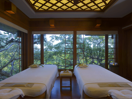 A treatment room at the Aman spa