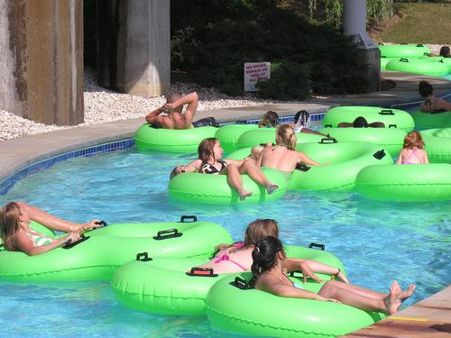 The lazy river ride at WaterWorks waterpark, Kings Dominion. The waterpark is being renovated and will reopen as Soak City in Q2