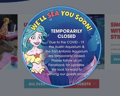 The aquarium has since updated its website to confirm its closure
