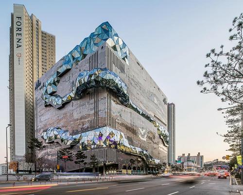 OMA-designed department store looks like a rock with a gemstone seam