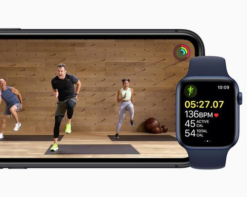 Apple Fitness+ works with Apple Watch to show metrics on screen