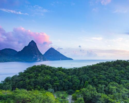 The resort will encompass two hilltops and command panoramic views of St. Lucia’s famous volcanic spires – called Gros Piton and Petit Piton