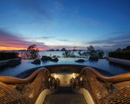 Design studio, Architrave, realised the new resort which is inspired by Buddhism, as well as the surrounding natural landscape, water and a mythical sea creature from local Krabi legends
