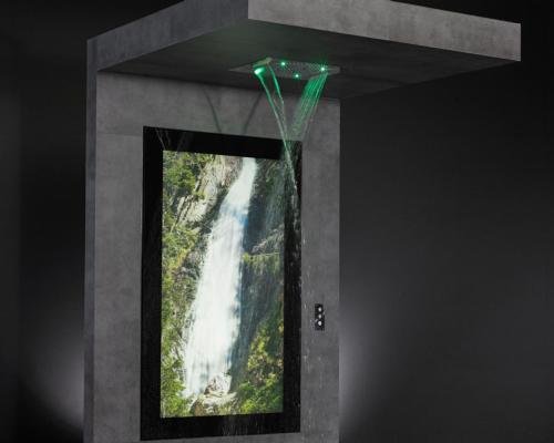 Werner Dosiertechnik incorporates immersive nature visuals into the experience shower ritual