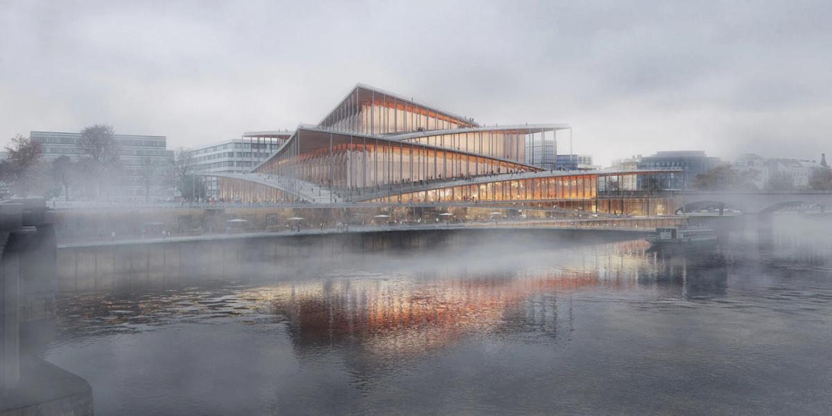BIG's designs Prague concert hall to be vibrant centre of life