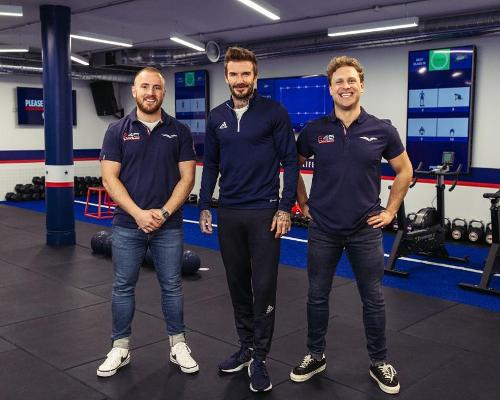 Beckham has been named as a partner in the new 3,500sq ft studio. Seen here with Haydn Elliott and Tristan Smith