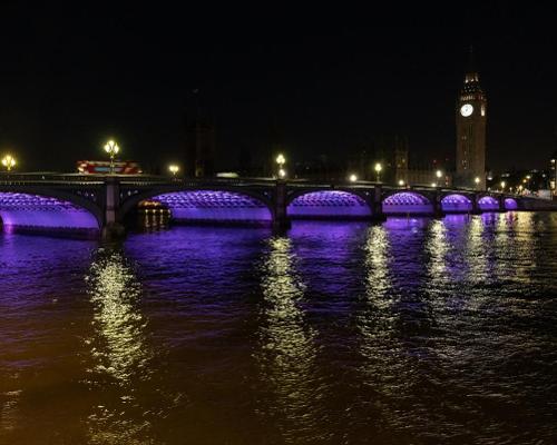 The installation incorporates nine bridges across the river Thames
