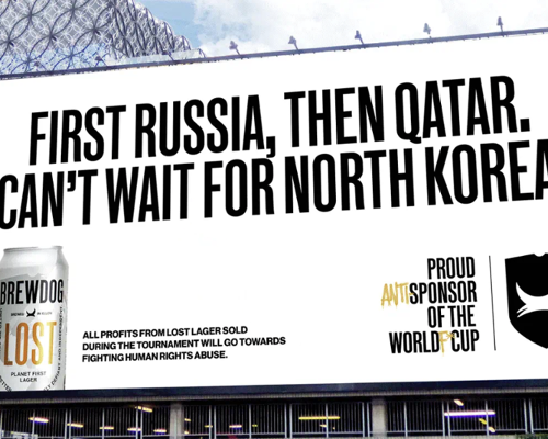 The ad campaign criticises the decision to award the tournament to Qatar