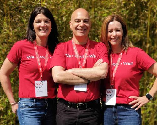 The second annual W3Spa EMEA has been organised by We Work Well founders Lucy Hugo (L) and Monica Helmstetter (R) and event director Stephen Pace-Bonello (M) 
