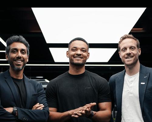 Bartlett (middle) with Until founders, Vishal Amin (left) and Alex Pellew (right)