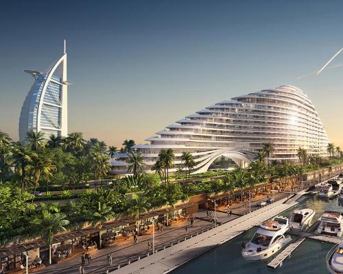Designed by architect Shaun Killa of Killa Design, the yacht-inspired hotel will feature 303 rooms, 84 suites and 82 serviced residences