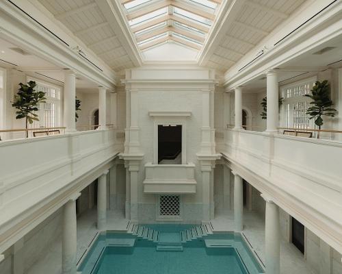 The spa's design is inspired by Roman villa ruins discovered close to the Estelle Manor estate