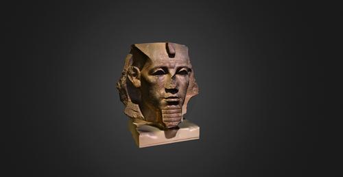 Te head of Egyptian pharaoh Amenemhat III from 1800 BC is available for download
