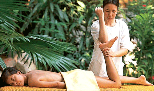 A treatment in progress at the Napasai spa