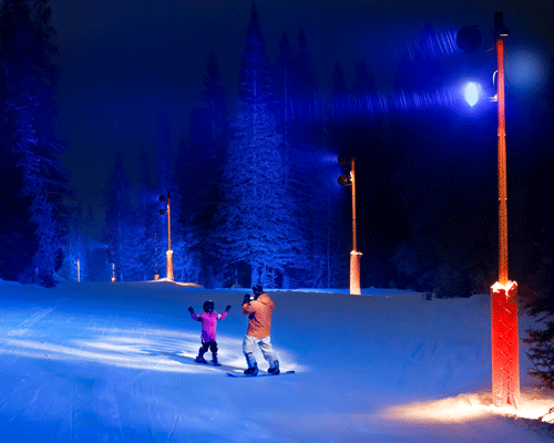 Pharos lights up the piste for evening skiers