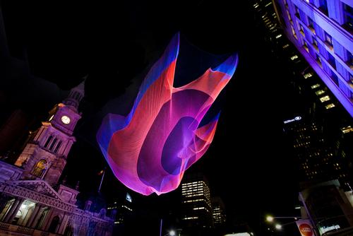 Janet Echelman is famed for her hanging light netting pieces