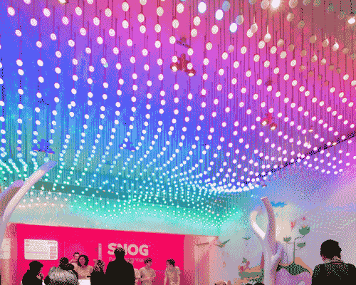 LEDS create animated sky for Snog store
