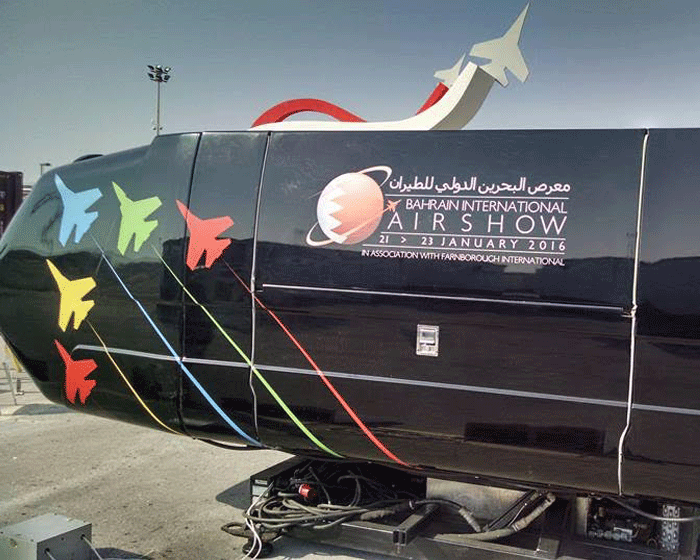 Smiling Lion flight simulator gives visitors an 'earthbound' experience at Bahrain Airshow