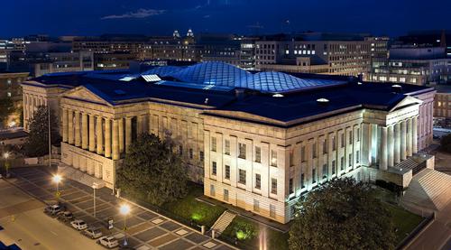 Two Smithsonian Institution museums – the National Portrait Gallery and the Smithsonian American Art Museum – occupy the historic Old Patent Office Building in Washington D.C.