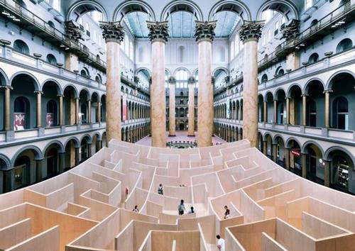 The maze is in the museum's great West Court