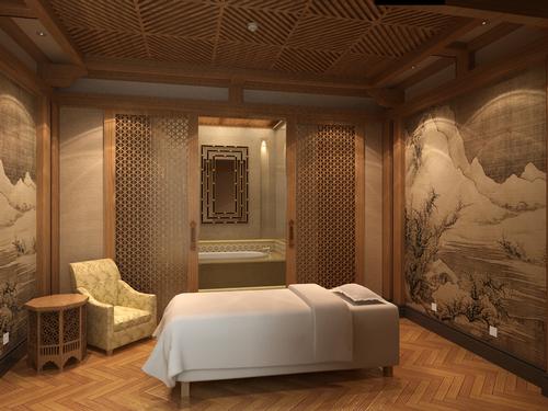 The six-treatment room Kaiser Spa features a leisure lounge, living room and dining area