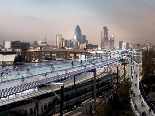 Foster unveils £220m SkyCycle plans for London