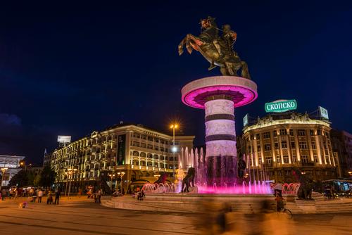A giant monument featuring Alexander the Great on horseback is now centre-stage in Macedonia Square