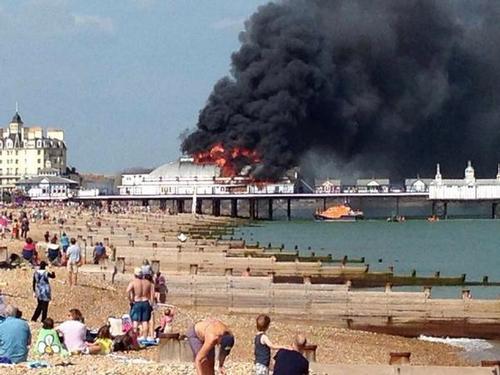 A huge fire has started at Eastbourne Pier
