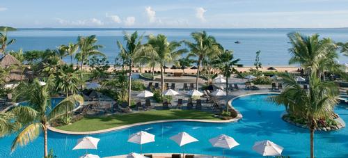 The resort features 296 bedrooms, including 10 suites and a sprawling 1,000sq m (10,764sq ft) lagoon-style pool