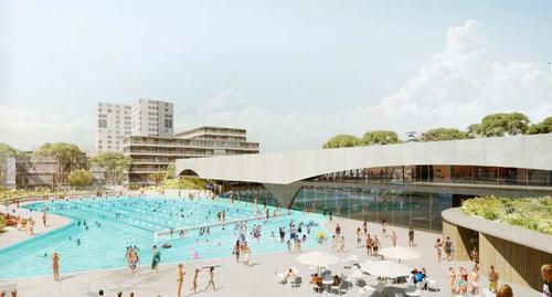 Rendering of the 50m (164ft) outdoor pool 