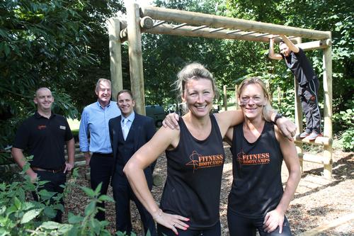 Staff from theclub and Fountain Timber MD Steven Sutton (second from left) showcase the new fitness course