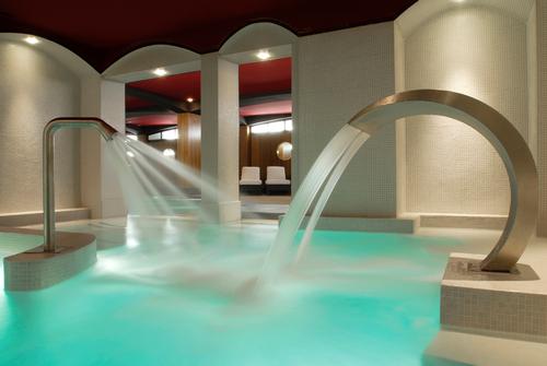 The U Spa Barrière features a pool with an aqua trail of waterfalls and jets