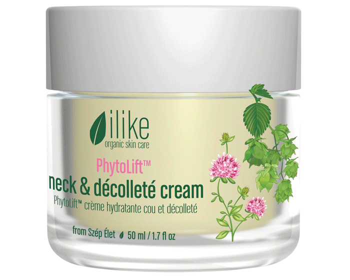 Ilike creates organic hydrating cream for neck anddécolleté 