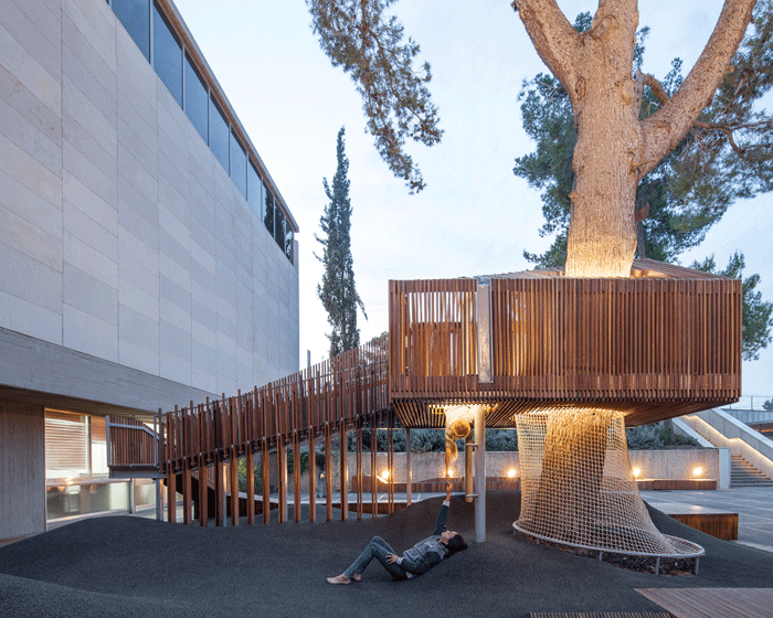 Kids can play at Israel Museum illuminated tree house