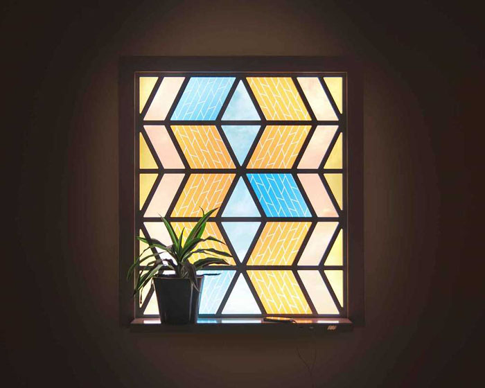 A stained glass window that’s also a solar panel