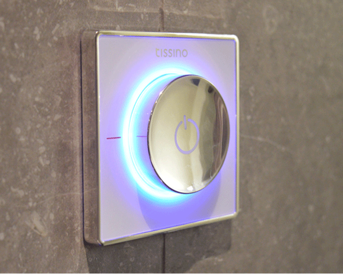 Tissino has designed a digital, water-saving shower system for hotels and leisure venues