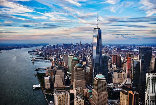 The One World Observatory sits at the very top of New York's skyline
