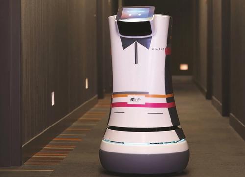 The robots, which slightly resemble R2-D2 in a butler’s collar, are currently being tested by Starwood at its Aloft Hotel in Cupertino, California