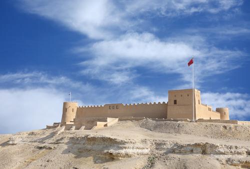 Riffa Fort, seen from the direction of Hunanaiya Valley. The valley is the proposed site of a new theme park in Riffa, Bahrain
