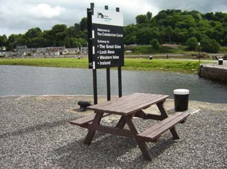 Recycled picnic tables for Scottish canal