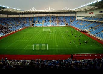 Thorn throwing light on the Ricoh Arena