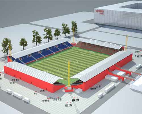 NUSSLI builds interim stadium for Fortuna Düsseldorf