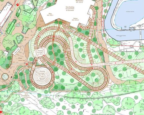 The plans show a wooden rollercoaster in place of the old flume ride