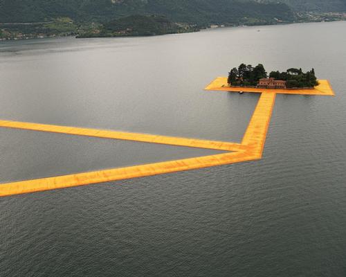 Christo used 100,000sq m of shimmering yellow fabric to create the Floating Piers
