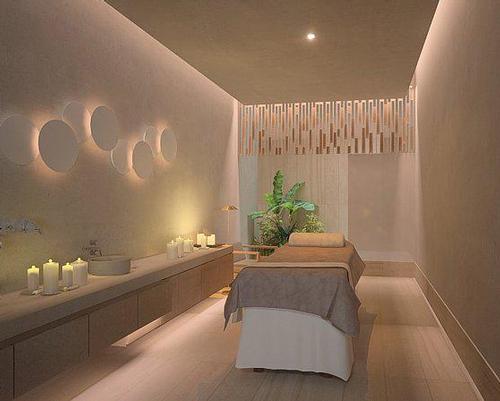 The spa will include 16 treatment rooms, some with a water view, as well as a bridal suite