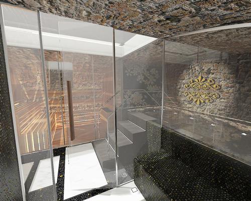 Italian designer evokes ancient crypt with Burgundy wellness centre 