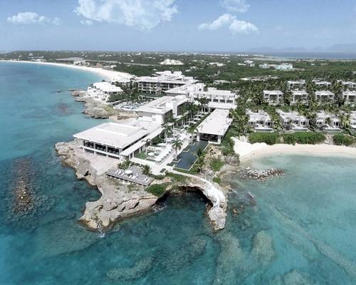 Set on 35 acres (14 hectares), the resort was formerly the Viceroy Anguilla resort, and includes a two-storey, 8,100sq ft (753sq m) beachfront spa with views of Meads Bay